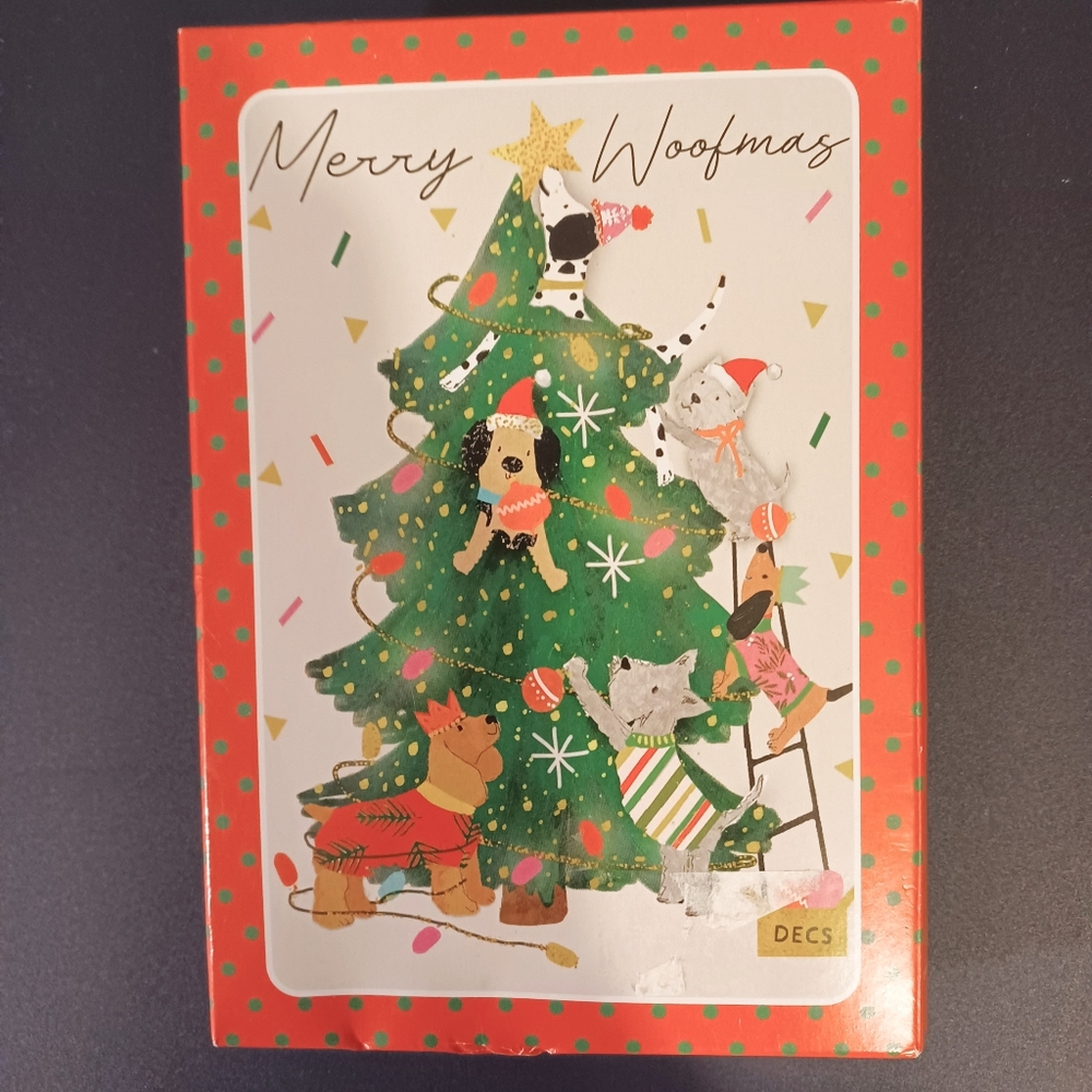 Merry Woofmas 16 Christmas Card Hammond Gower Dogs Boxed Set One Design